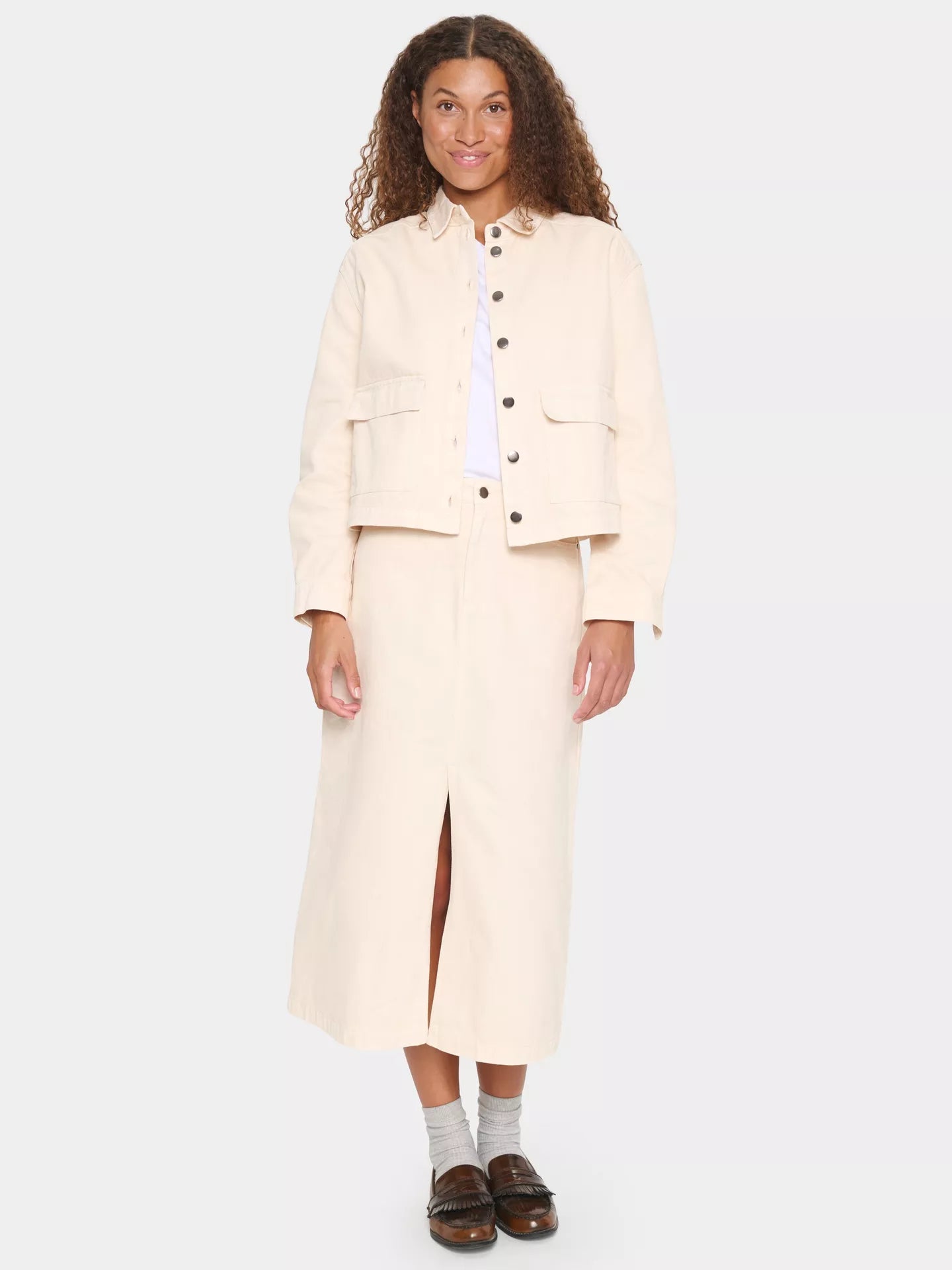 Saint Tropez Ilu Denim Jacket, Cream
