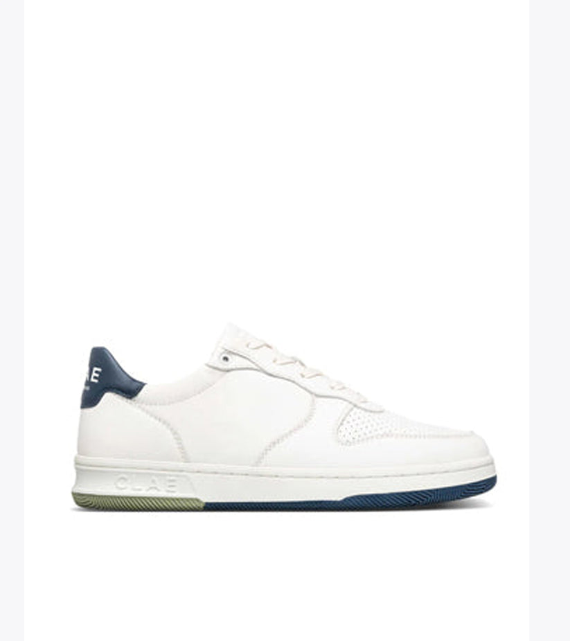 Clae Malone White Leather Denim