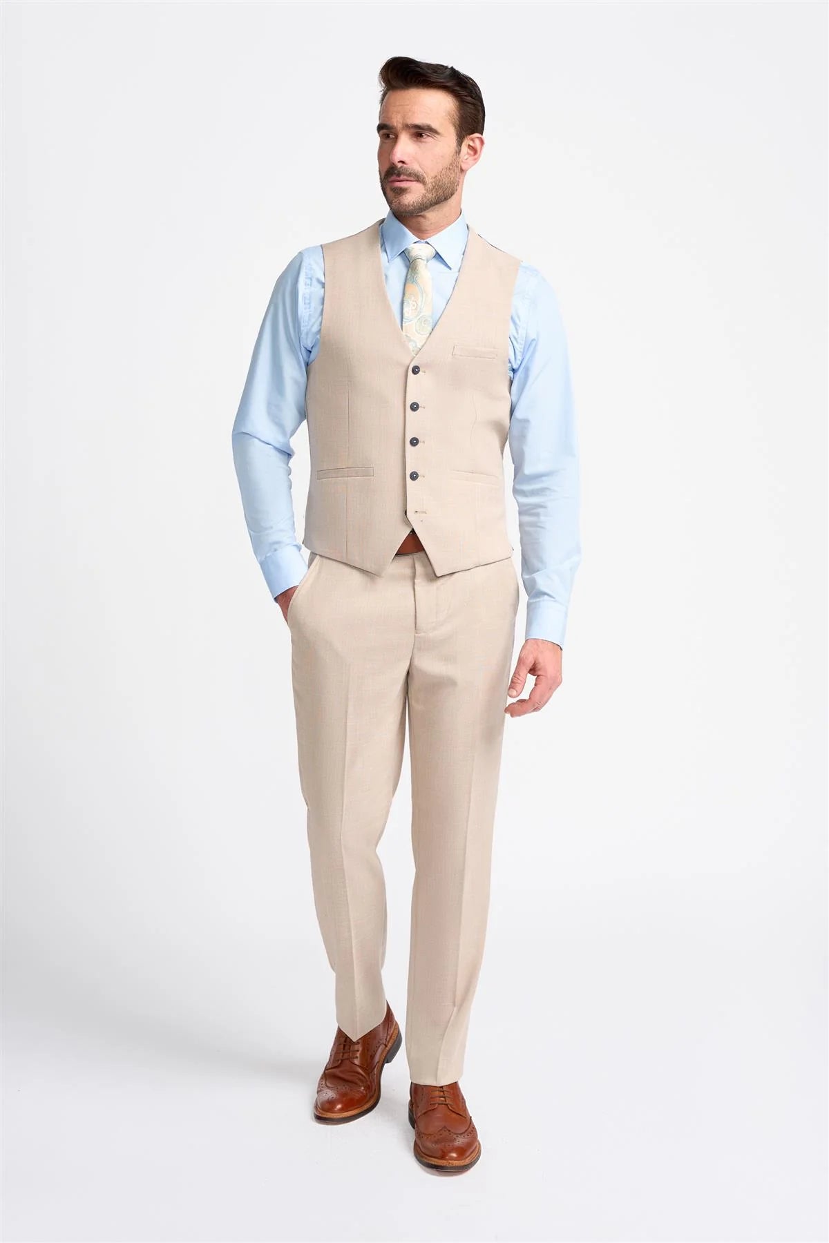 Cavani Miami Beige Waistcoat