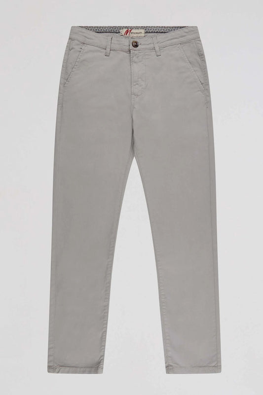 Mish Mash Slim Fit Mid Stretch Cotton Bromley Lt Grey Chino Trousers