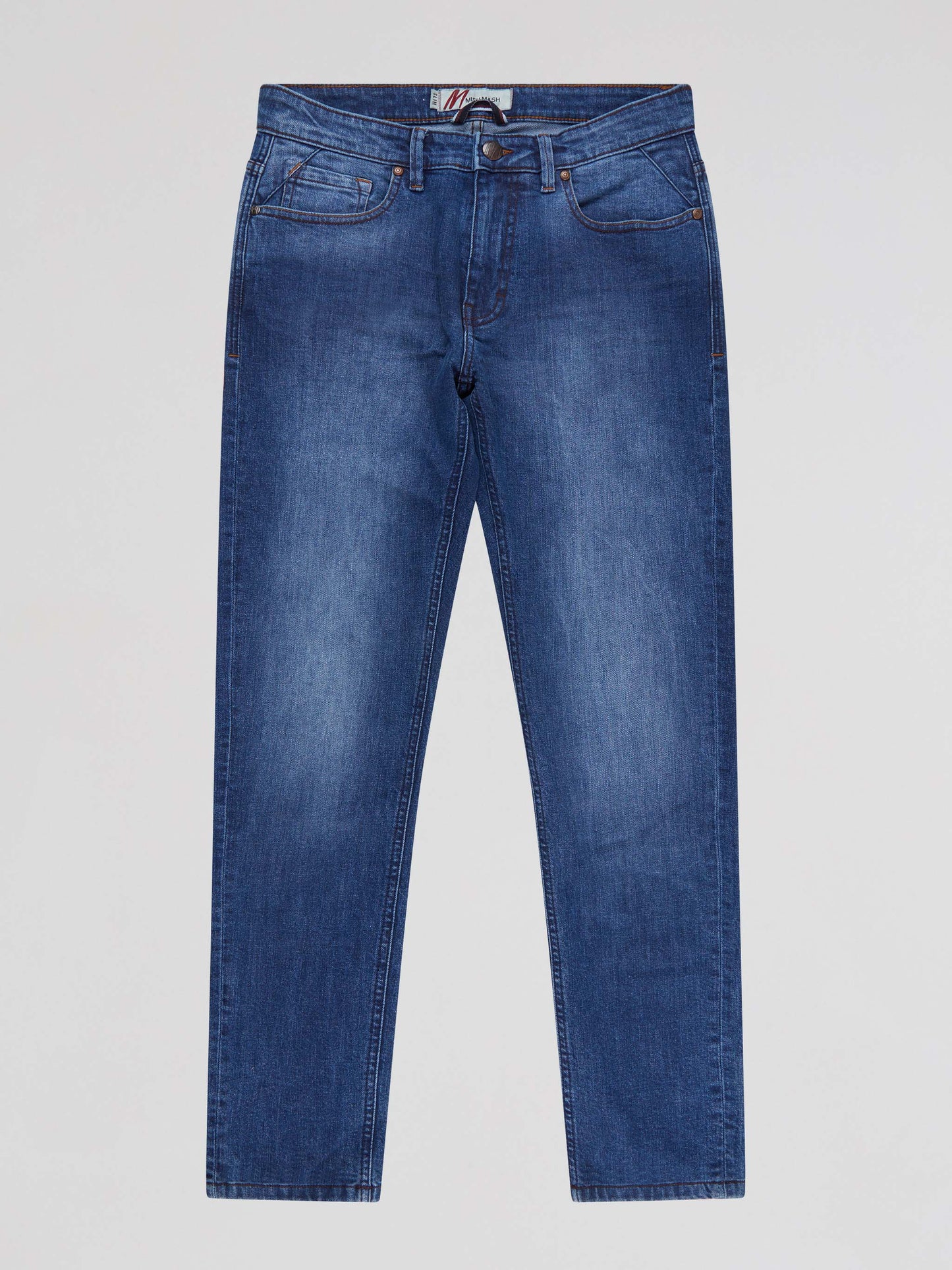 Mish Mash Tapered Fit Mid Stretch Lanzo Mid Denim Jeans
