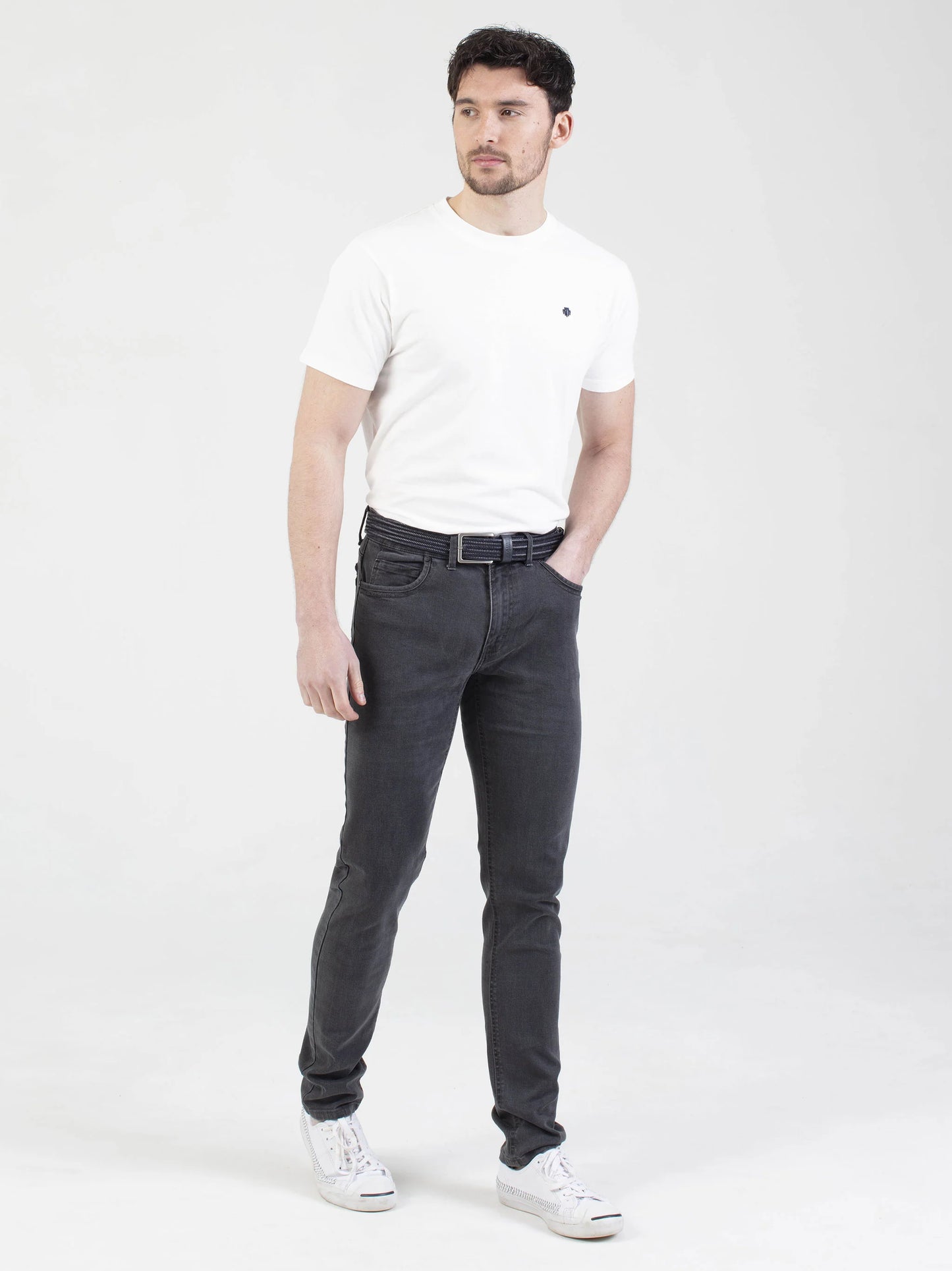 Mish Mash Slim Fit Mid Stretch Brushed Denim Hawker Grey Jeans