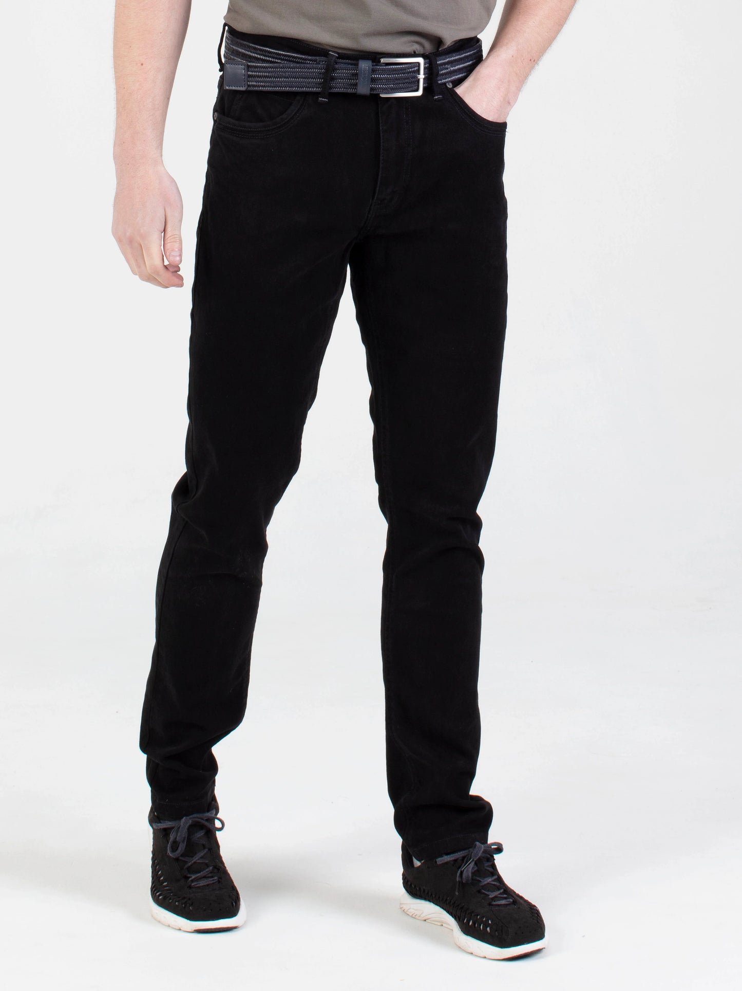 Mish Mash Tapered Fit Mid Stretch Brushed Denim Hawker Black Jeans