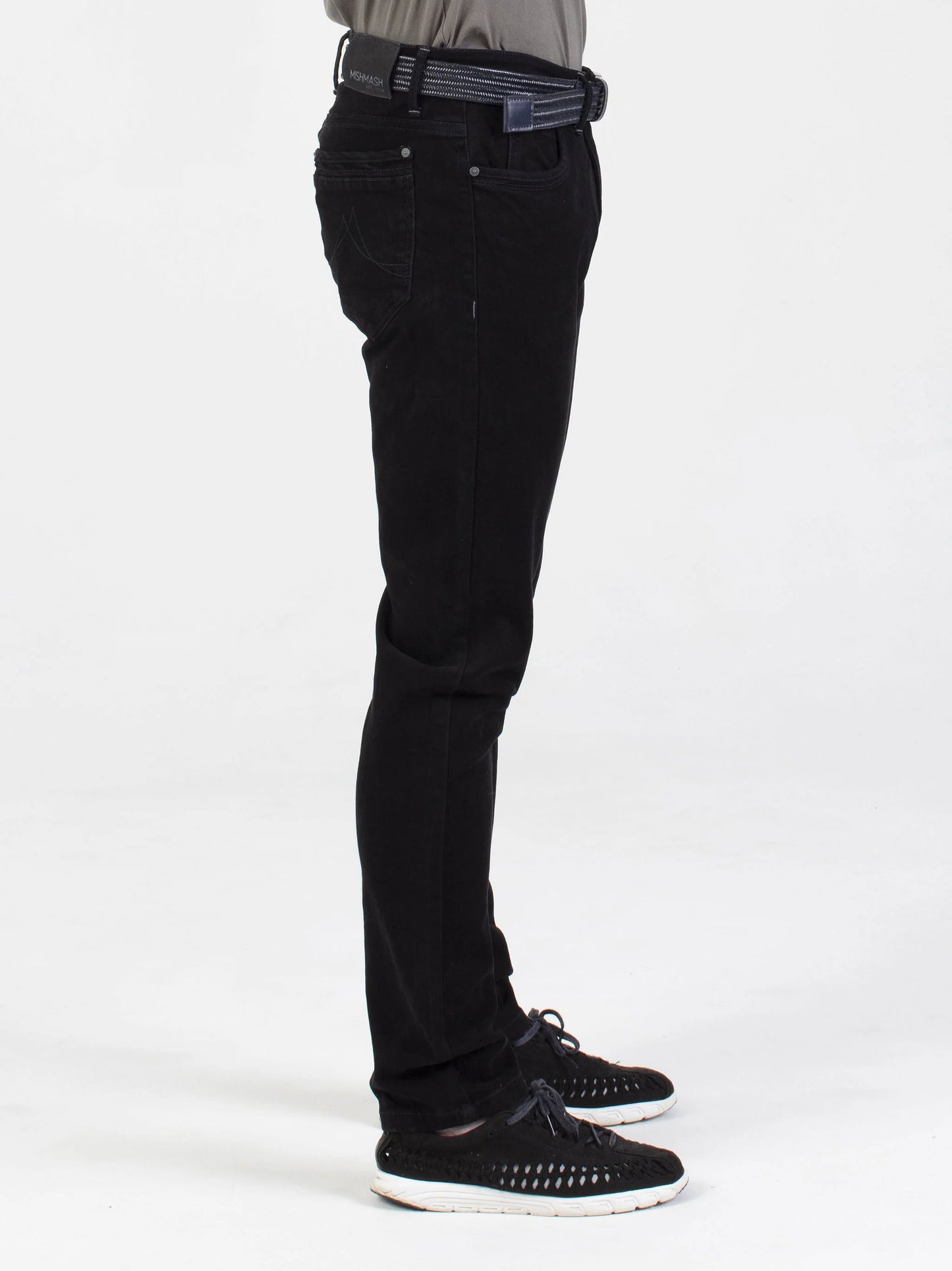 Mish Mash Tapered Fit Mid Stretch Brushed Denim Hawker Black Jeans