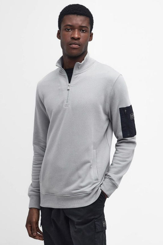 Barbour Mens Ultimate Grey Alloy Half Zip Sweatshirt