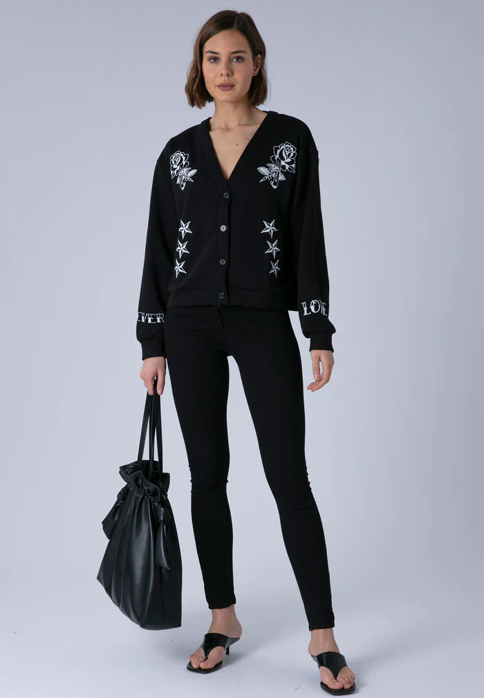 Religion Love Cardigan Black & White
