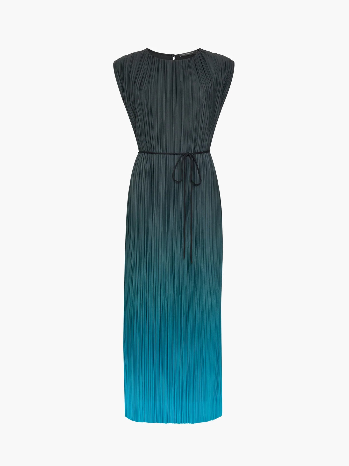 French Connection Xena Pleated Blue Ombre Column Midi Dress