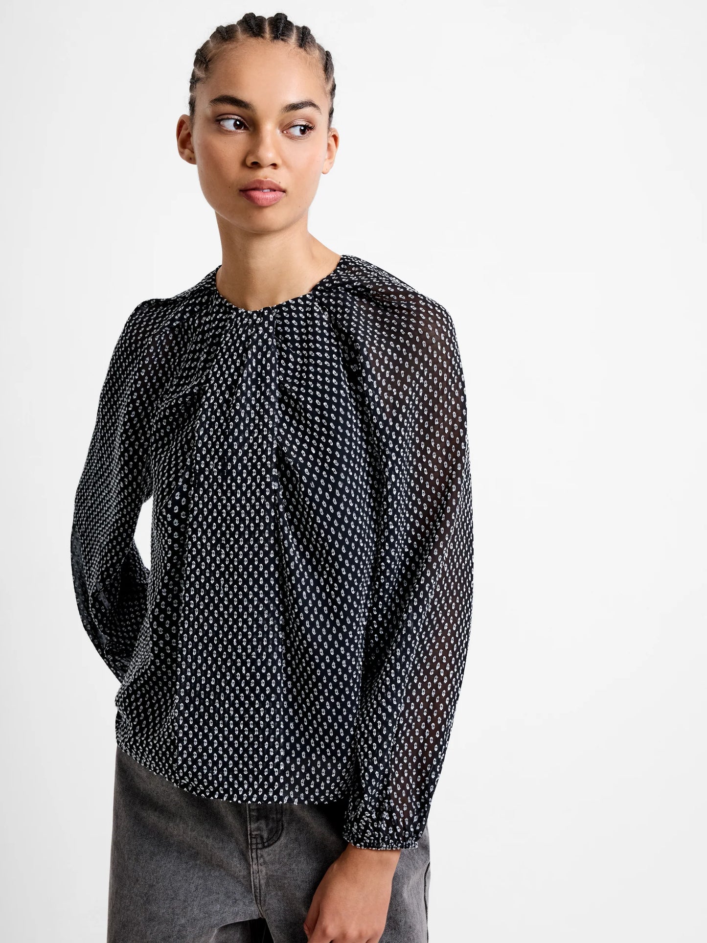 French Connection Stacey Dobby Twist Top