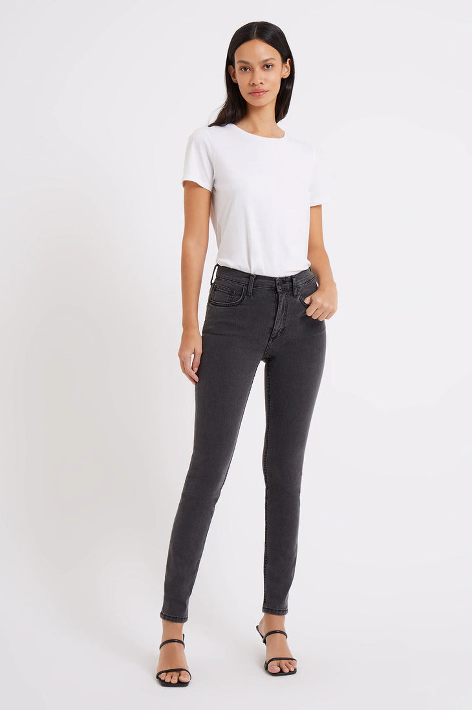 French Connection Rebound Skinny Charcoal Jeans - Main Image