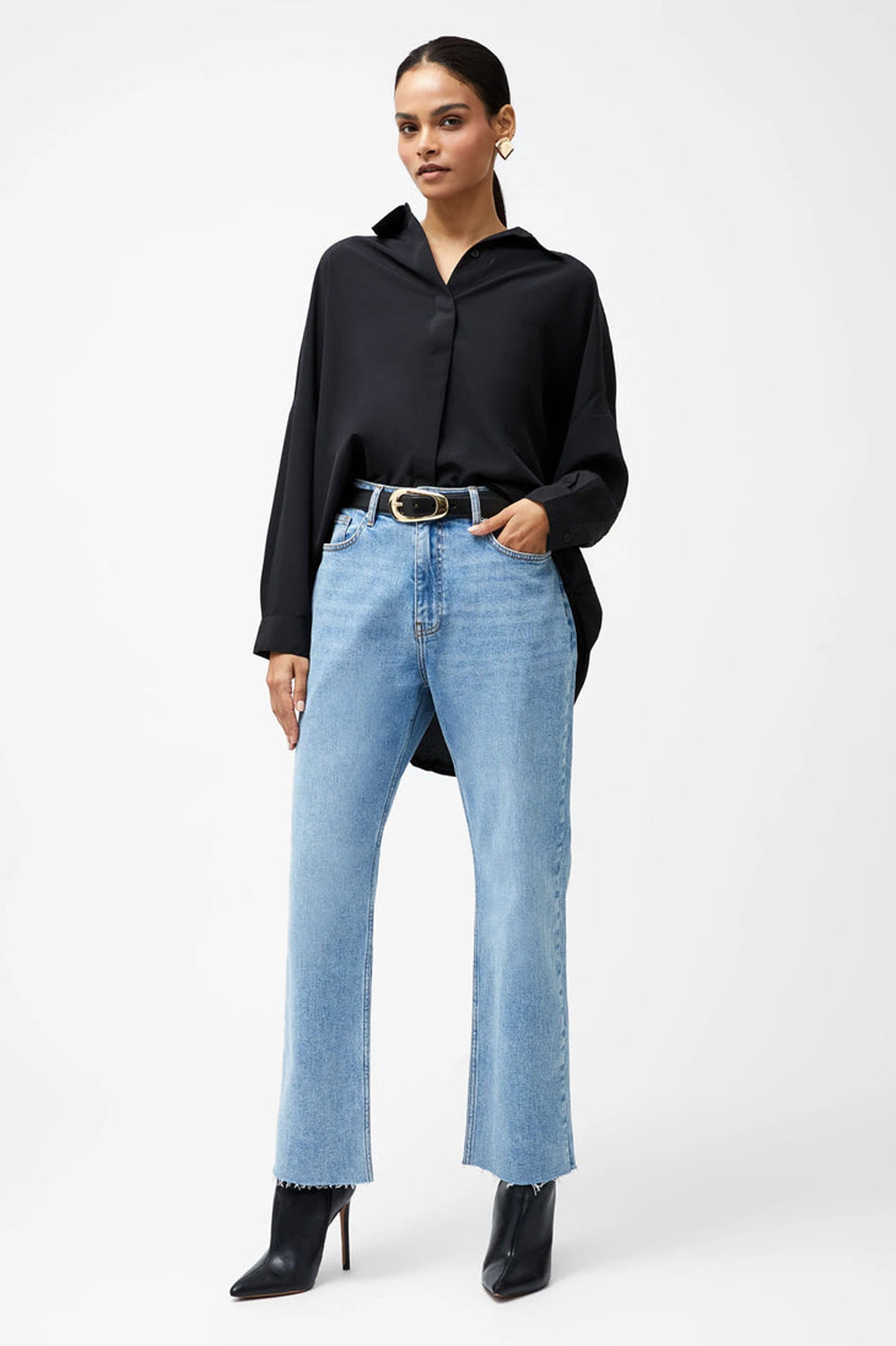 French Connection Elliot Denim Straight Leg Cropped Jeans 27 Inch
