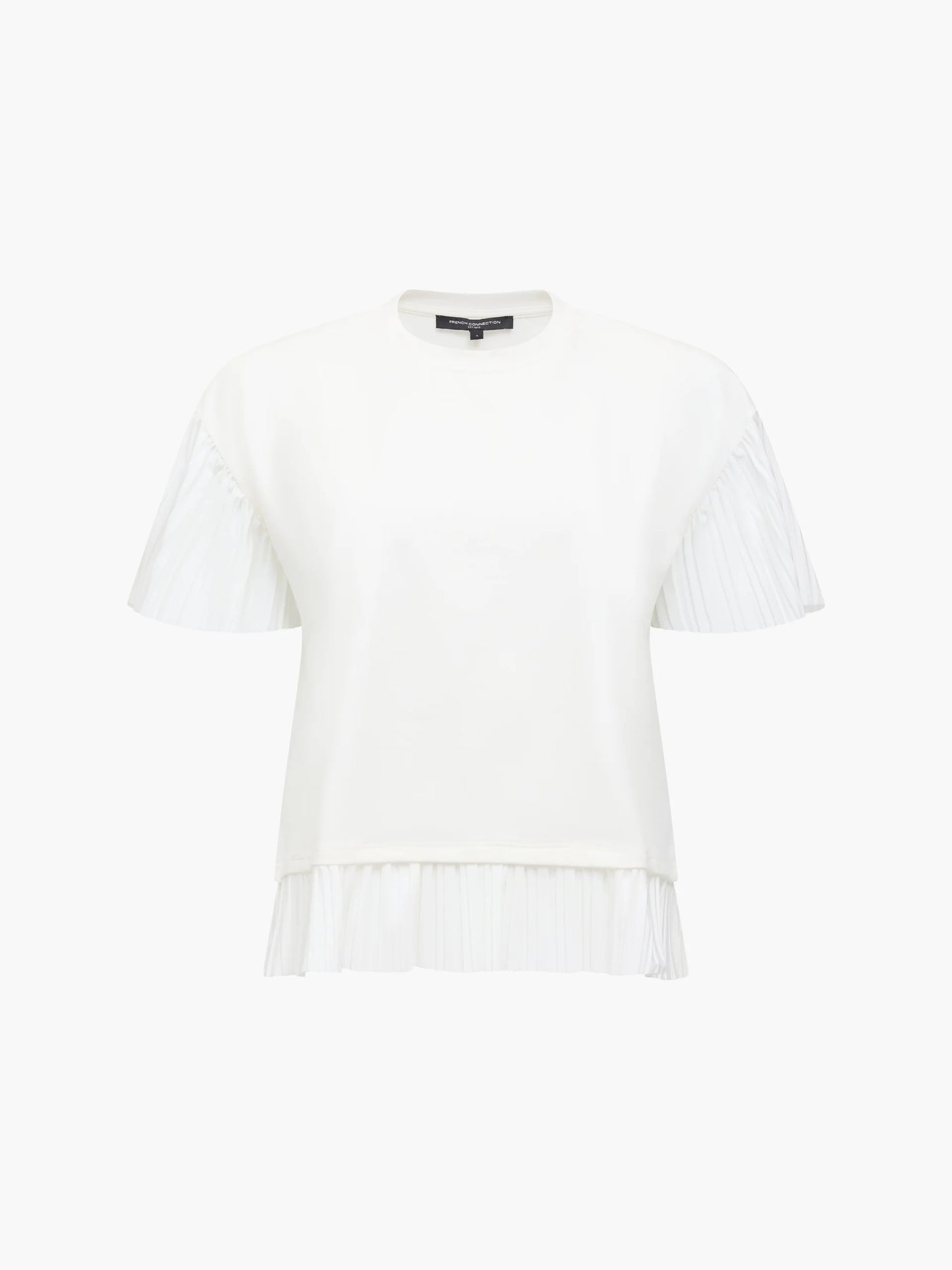 French Connection Rallie Plisse Trim T-Shirt