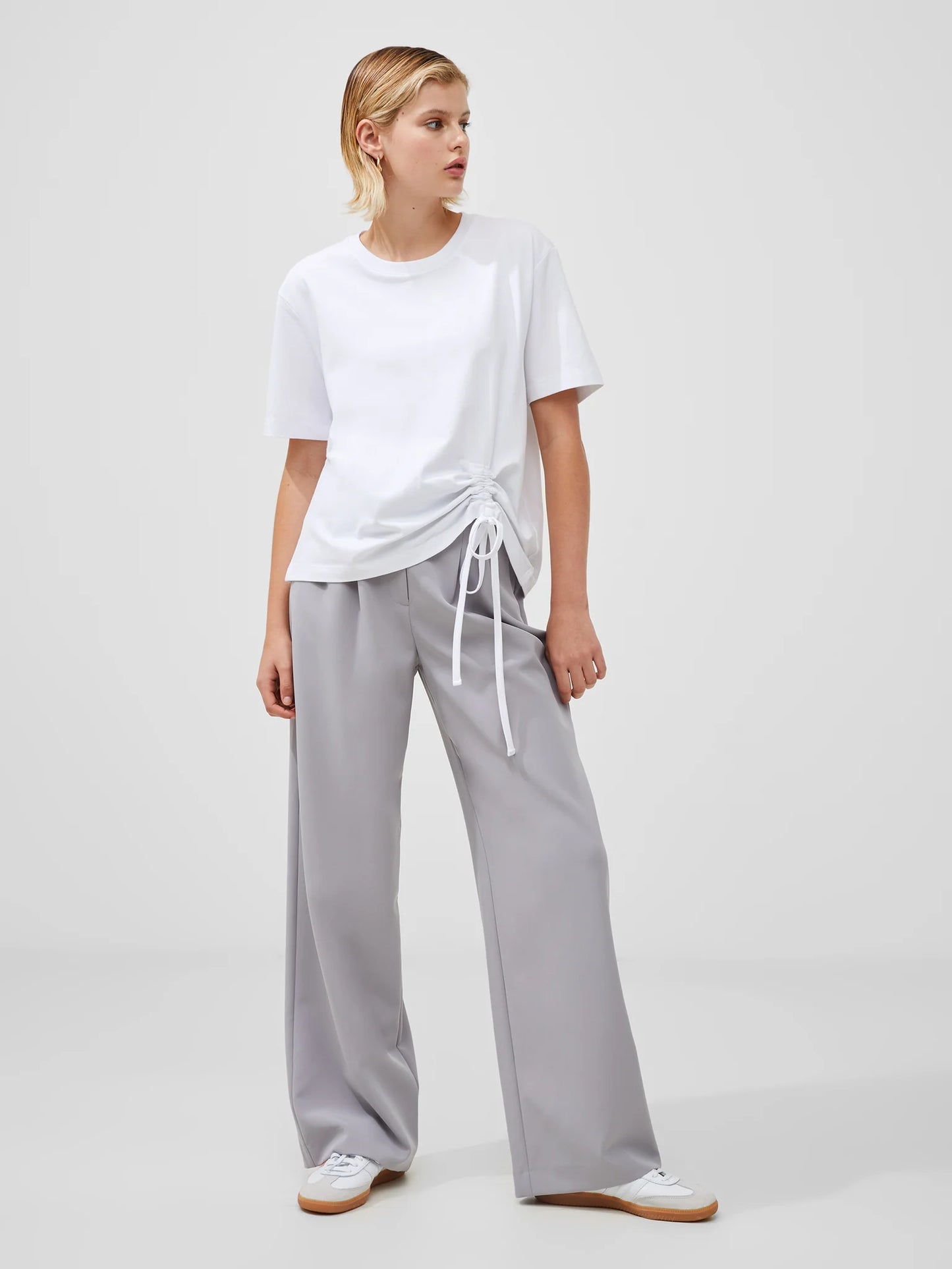 French Connection Rallie Cotton Rouched T-Shirt