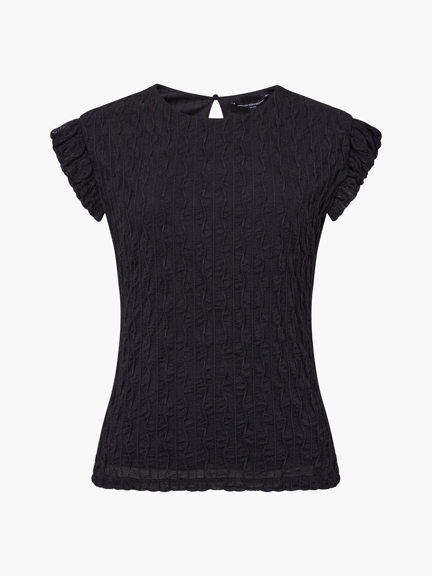 French Connection Wanda Textured Jersey Peplum Top