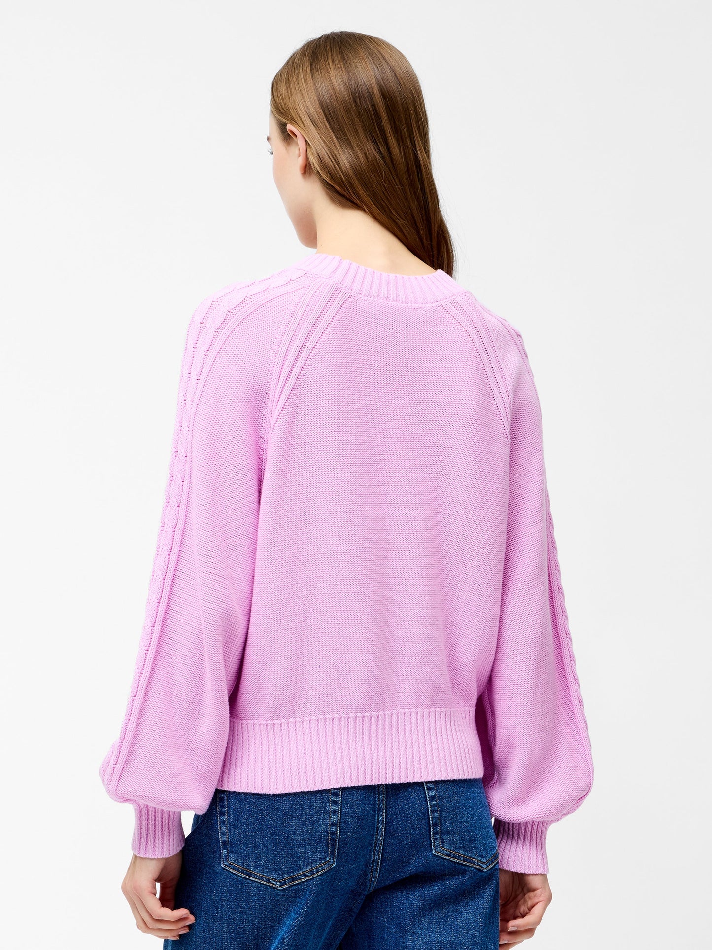 French Connection Lily Cable Knit Balloon Sleeve Jumper