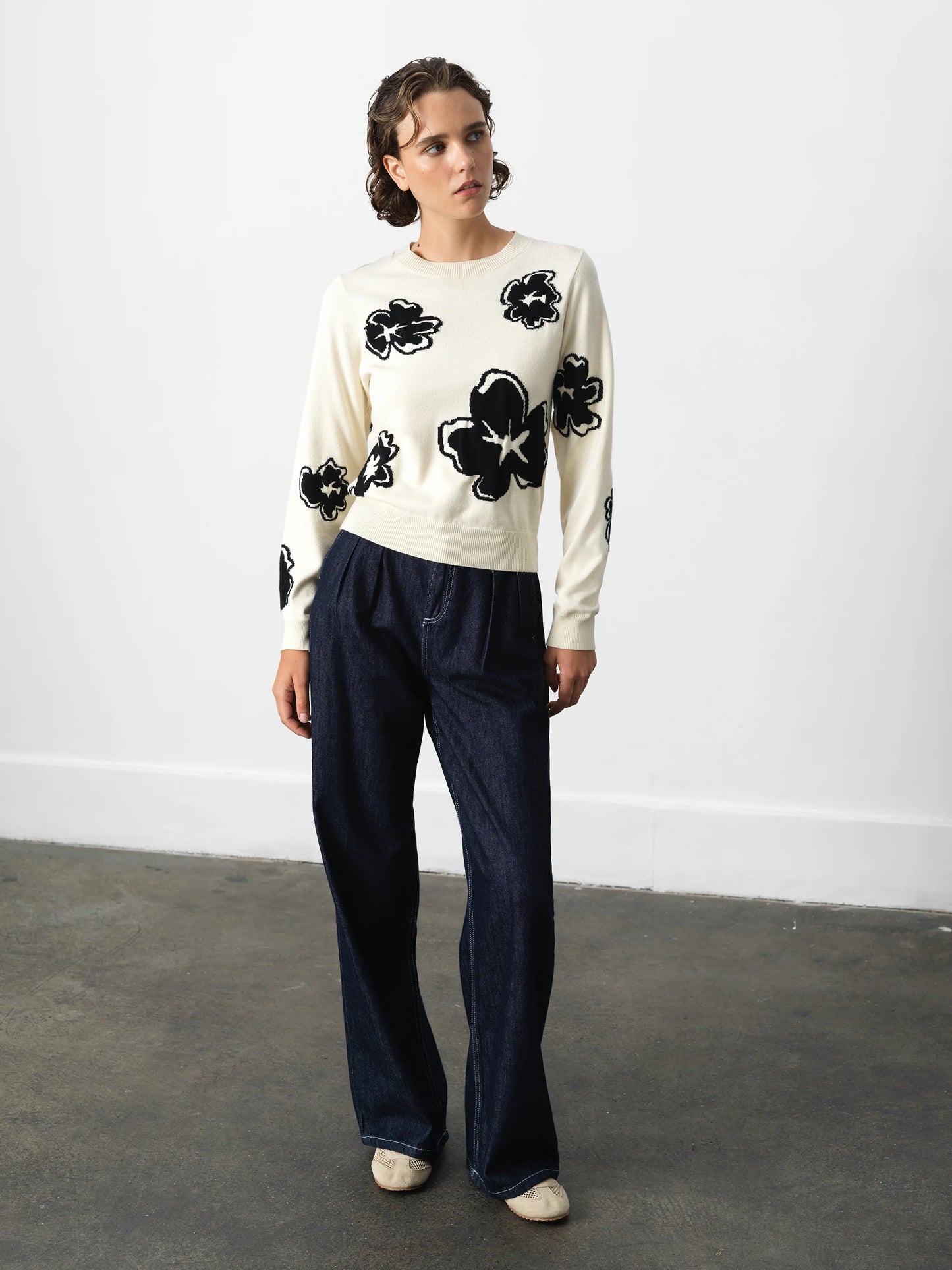 French Connection Paislee Floral Jacquard Jumper