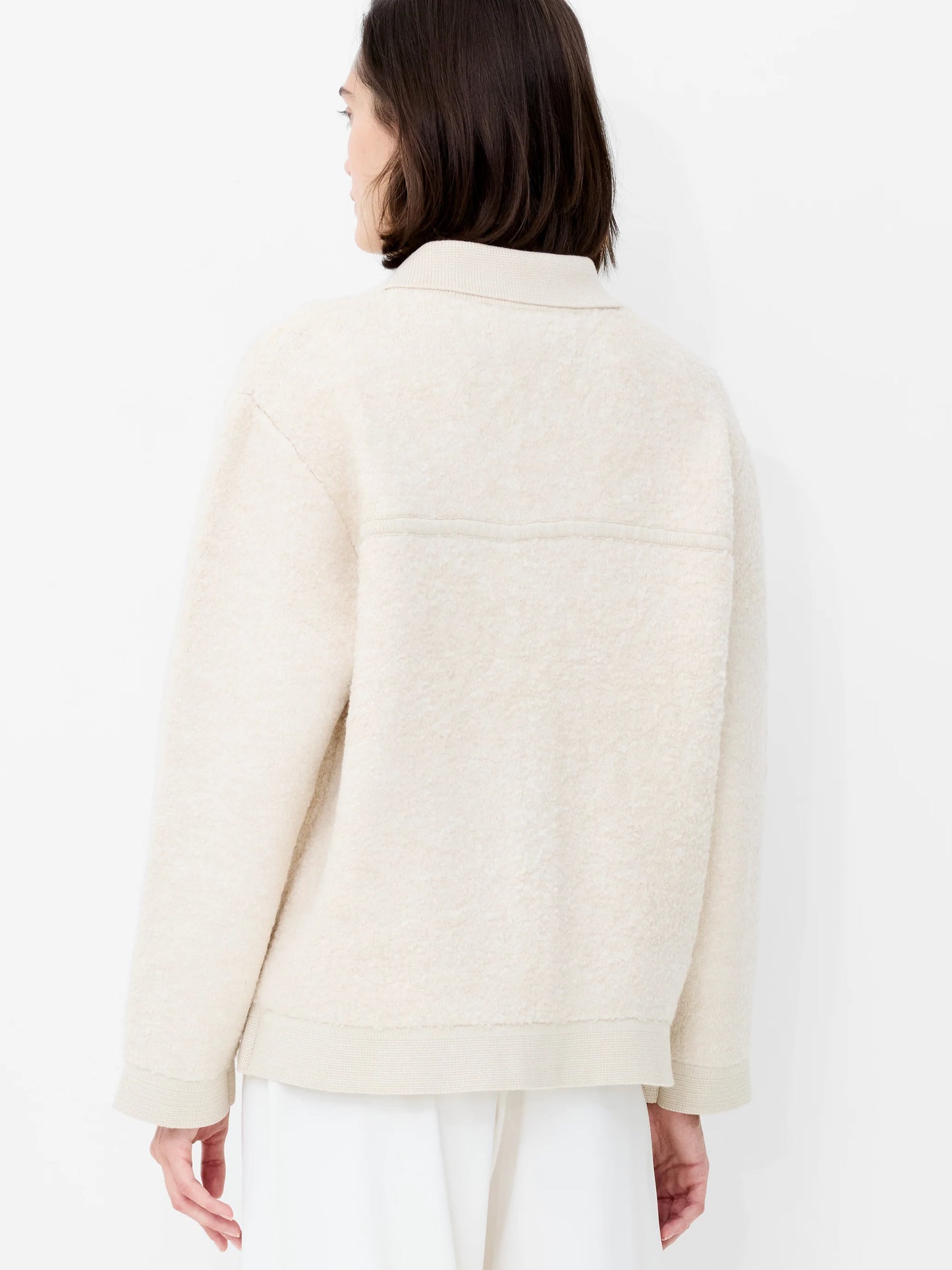 French Connection Ramira Long Sleeve Boucle Knit Jacket