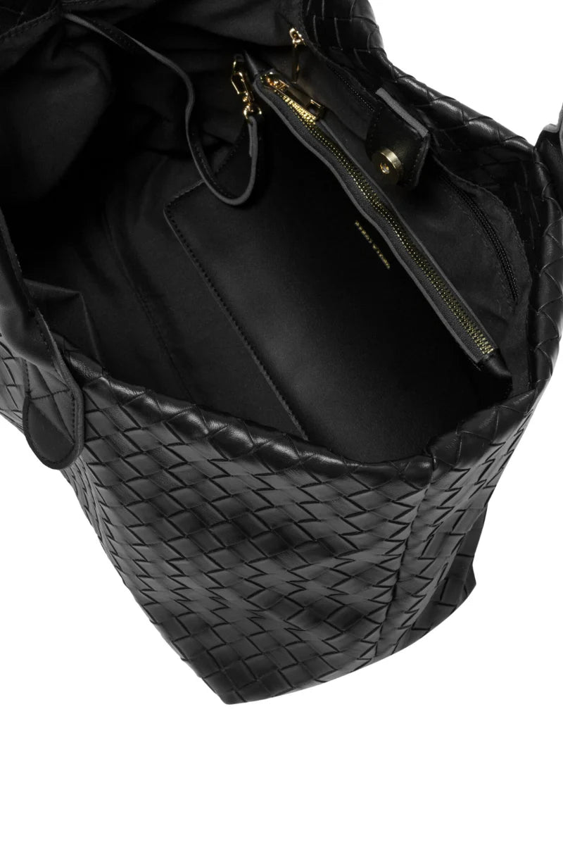 Every Other Woven Tote Bag Black