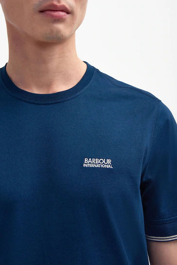 Barbour Mens Navy Philip Tip Cuff T-shirt