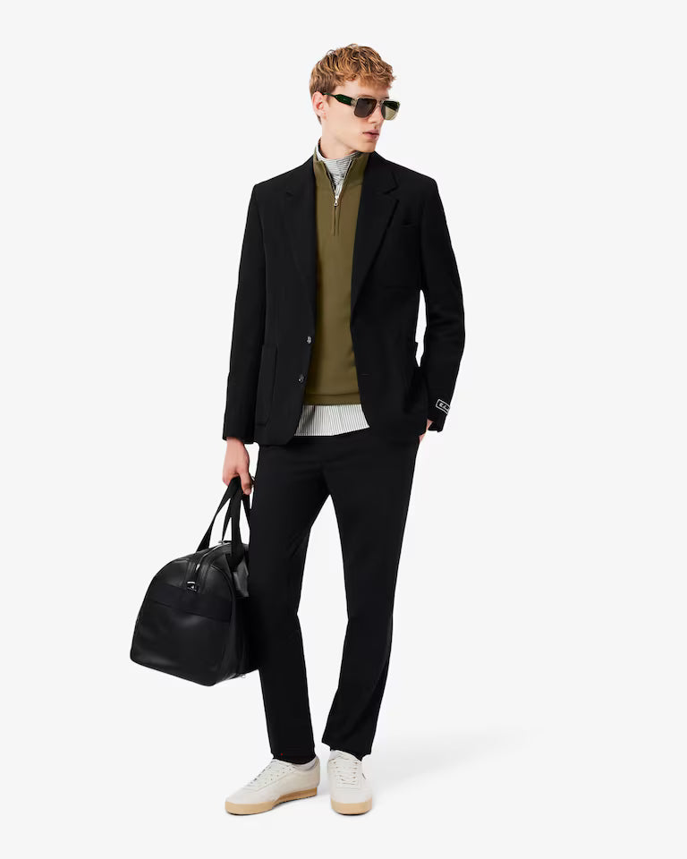 Lacoste Zipped High Neck Cotton Sweater