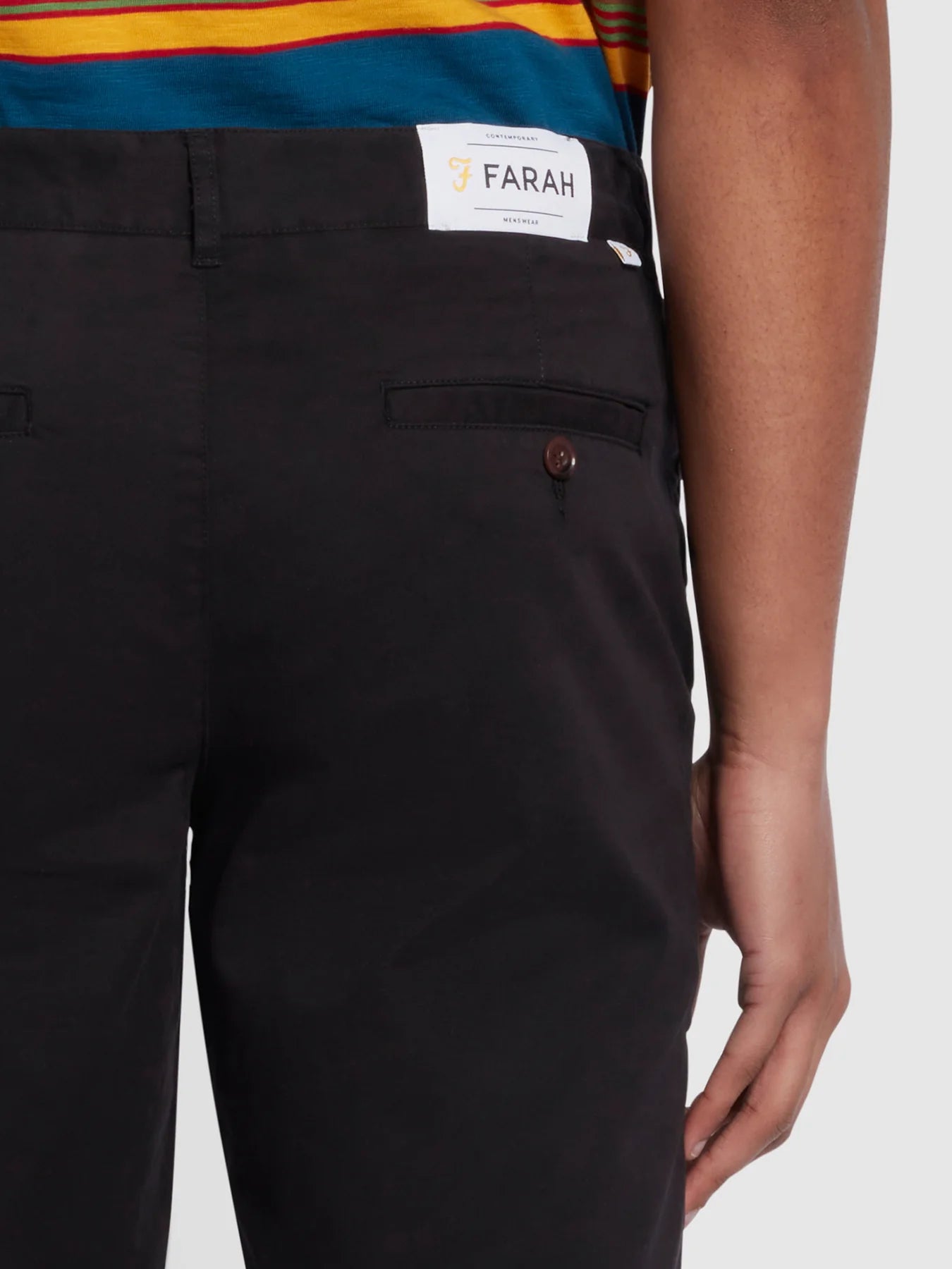 Farah Hawk Regular Fit Organic Cotton Chino Shorts / Black