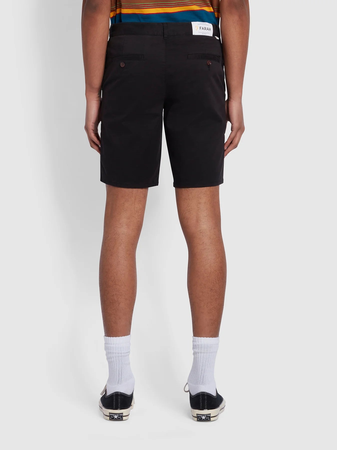 Farah Hawk Regular Fit Organic Cotton Chino Shorts / Black