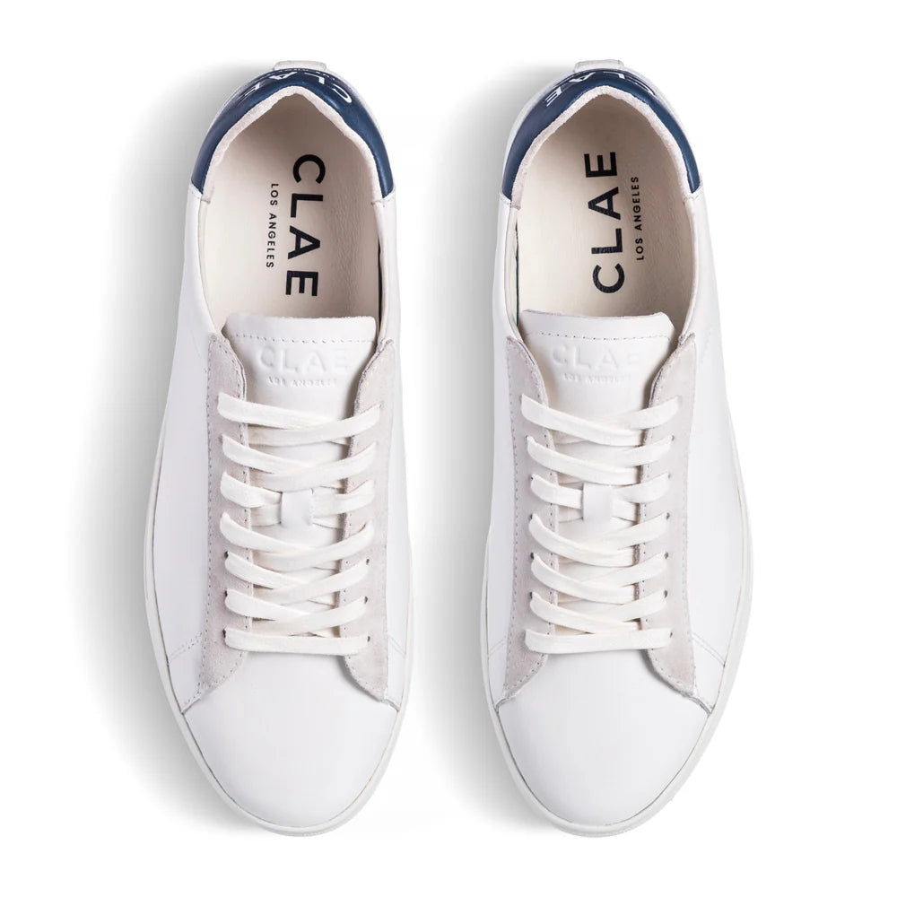 Clae Bradley White Leather Denim Blue