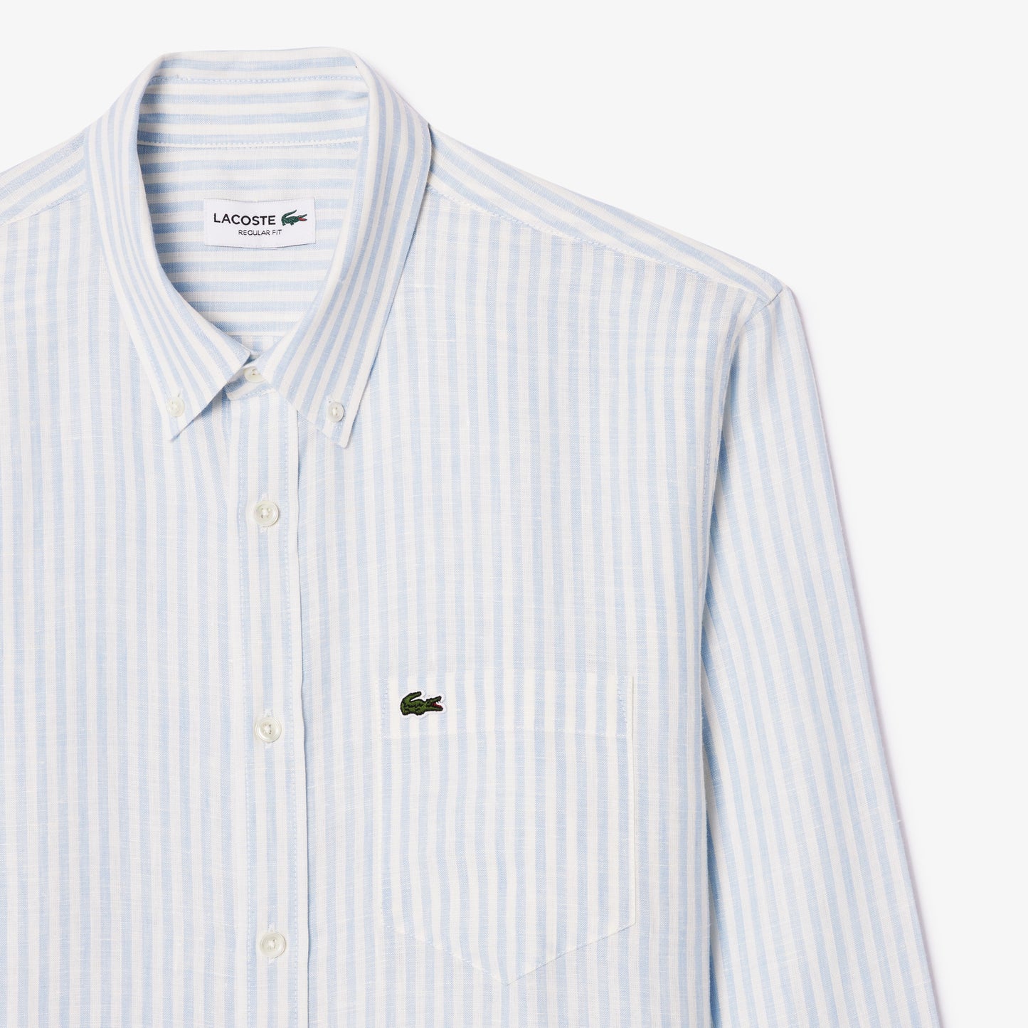 Lacoste Regular Fit Striped Linen Shirt