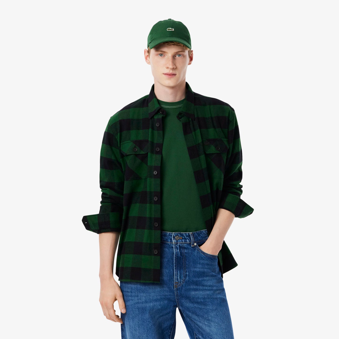 Lacoste Oversized Cotton Plaid Overshirt
