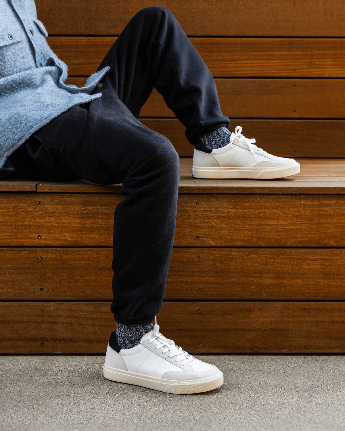 Clae Monroe White Leather Black