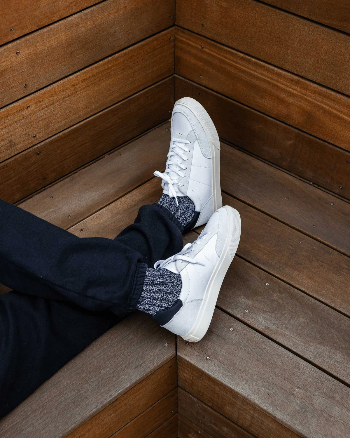 Clae Monroe White Leather Black
