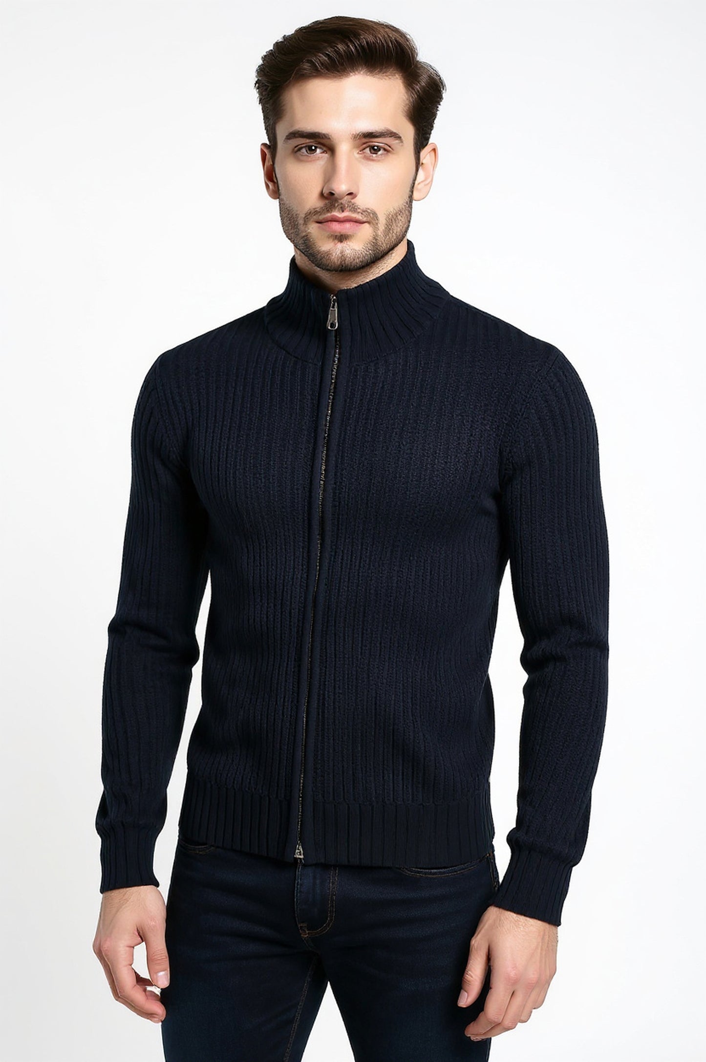 Farah Men's Blue Crestone Zip Through Jumper