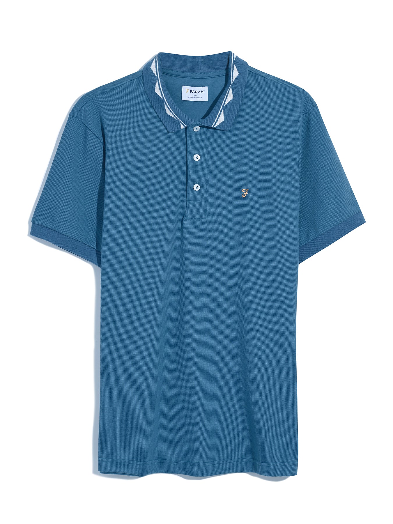 Farah Reeves Zig Zag Tipped Collar Polo Shirt