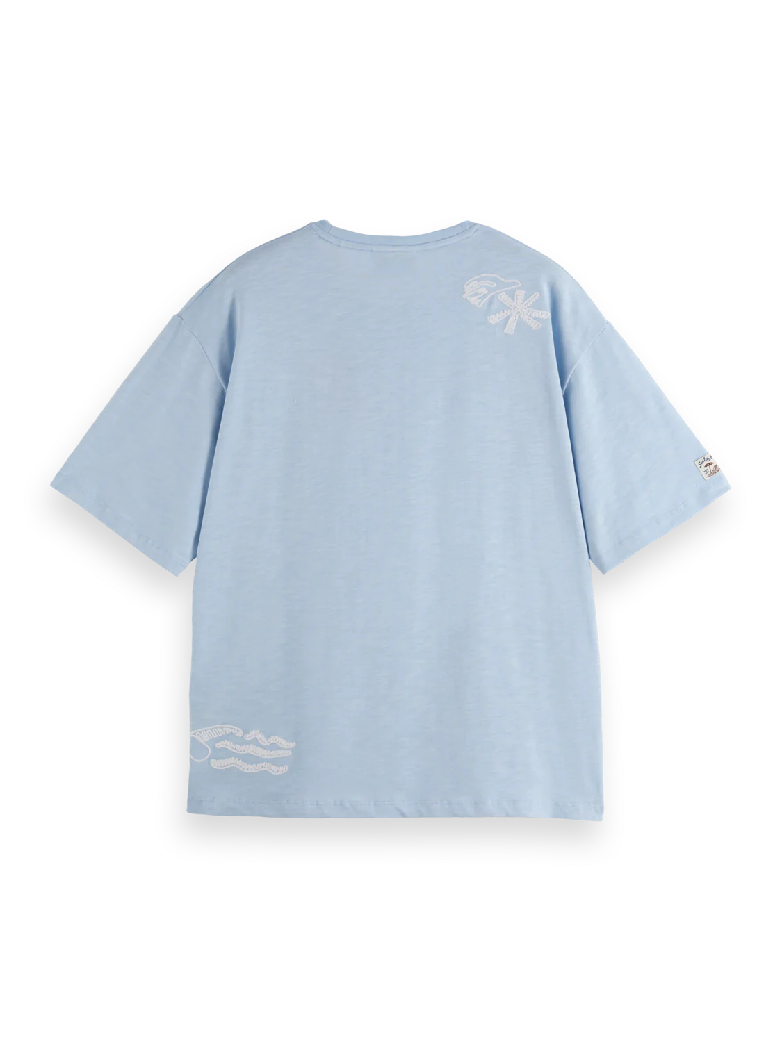 Scotch and Soda Loose fit slub embroidery T-shirt