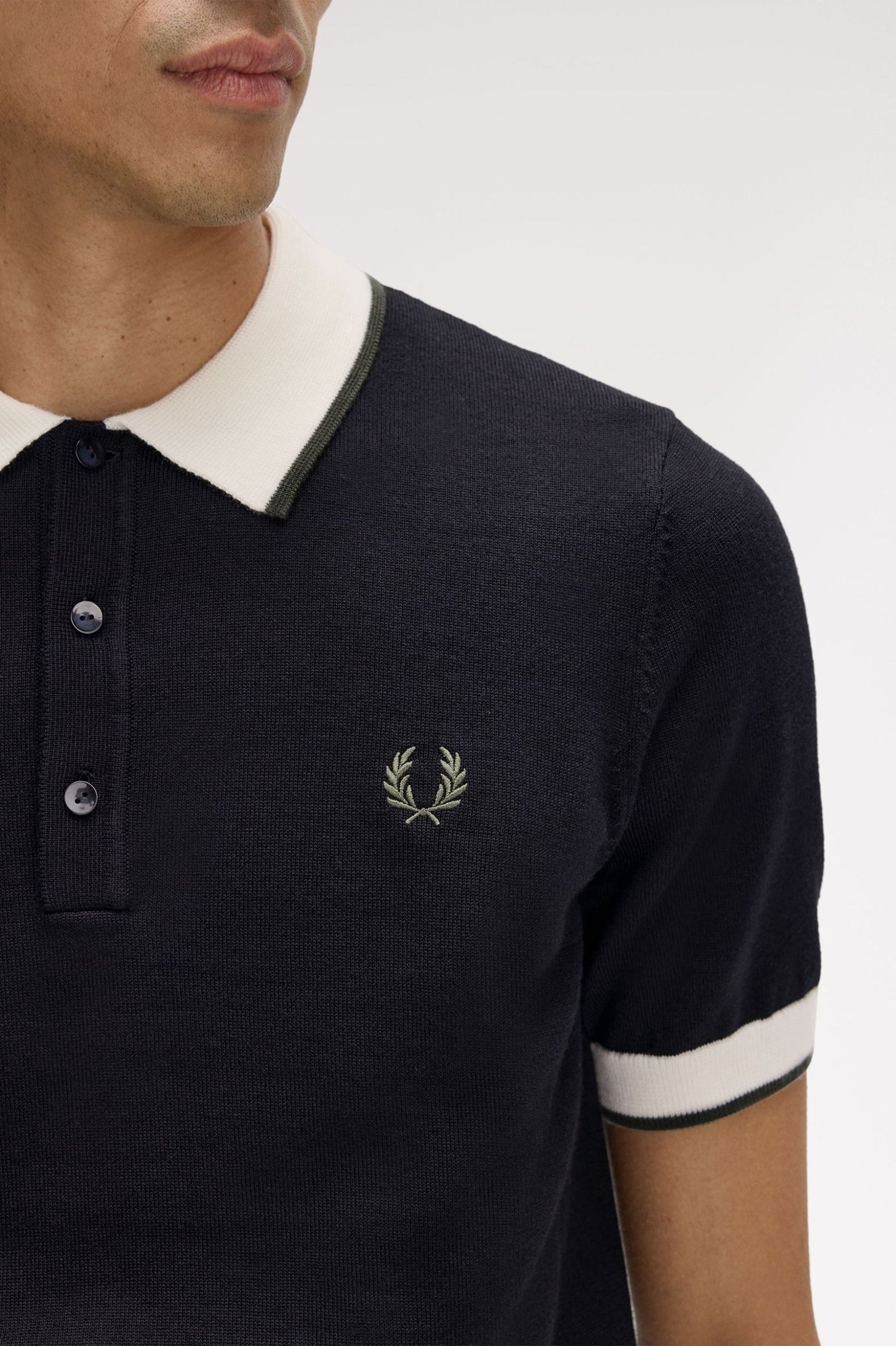 Fred Perry Contrast Tipped Knitted Shirt