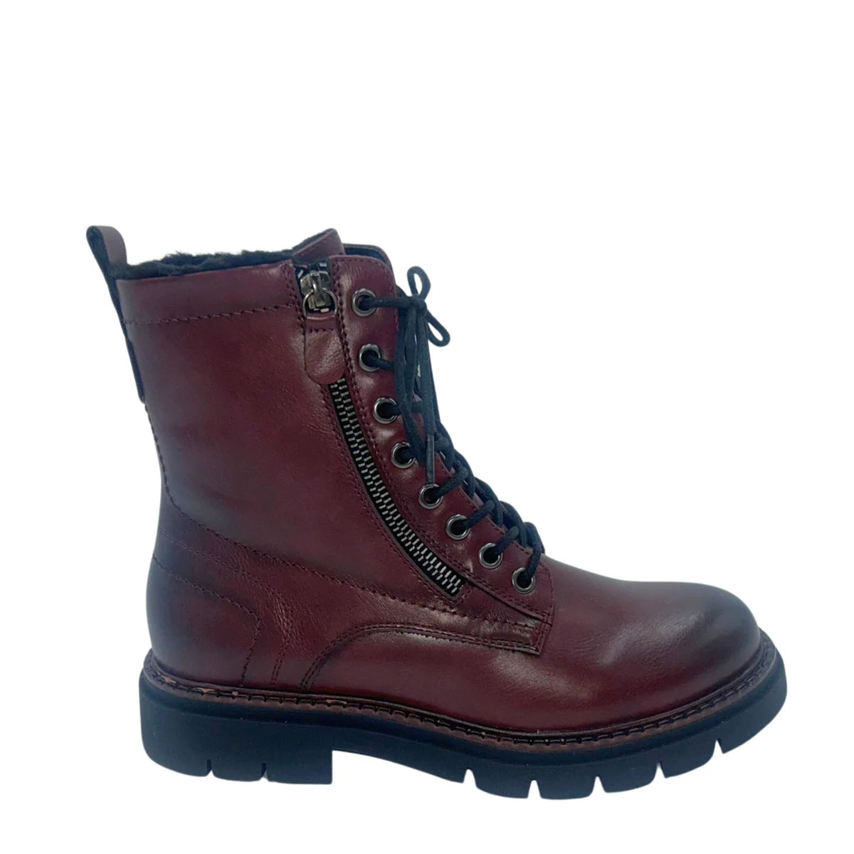 Lynsey Lace up Burgundy Boots