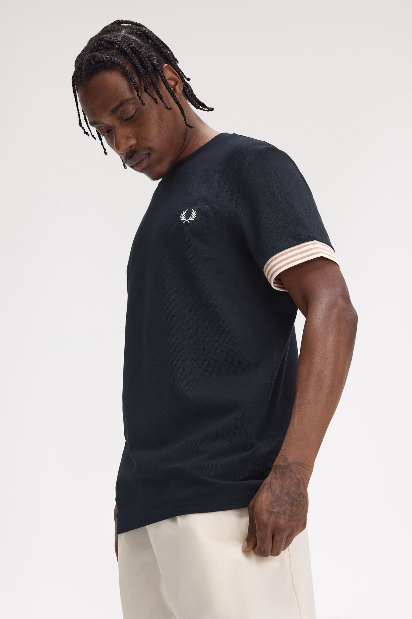 Fred Perry Striped Cuff T-Shirt