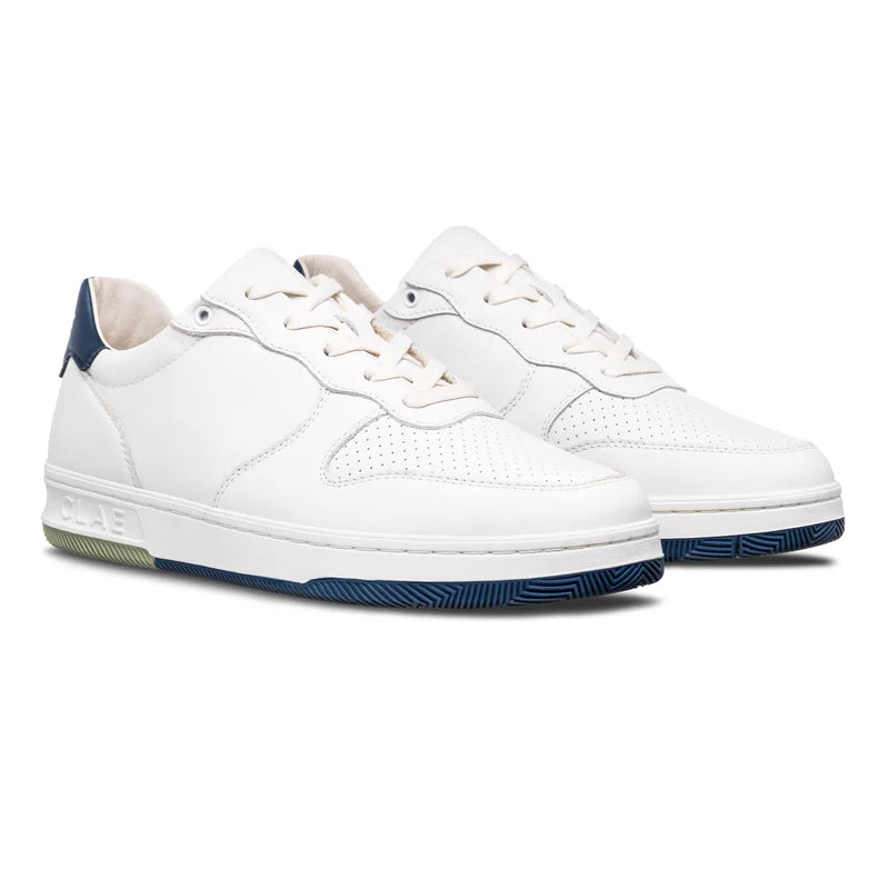 Clae Malone White Leather Denim