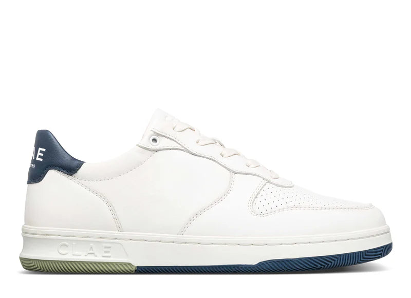 Clae Malone White Leather Denim