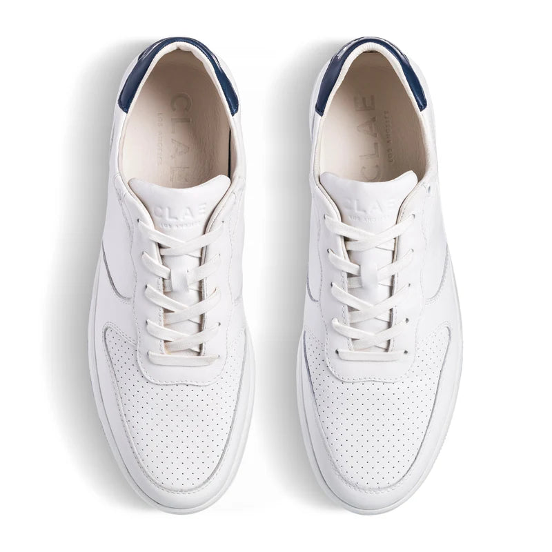 Clae Malone White Leather Denim