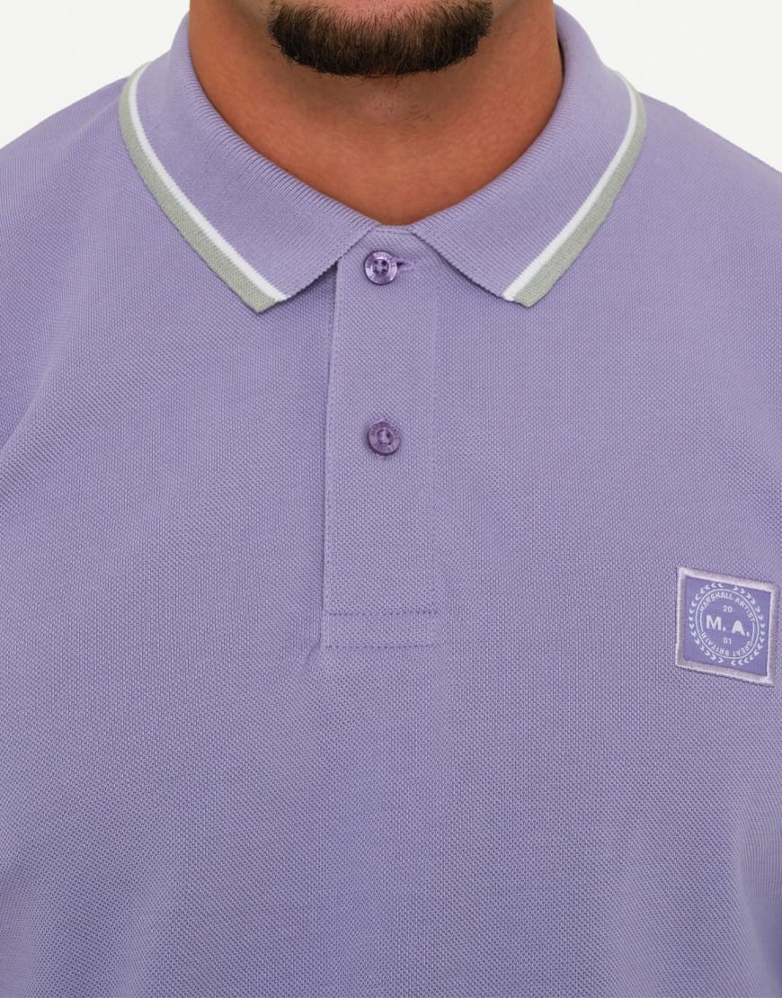 Marshall Artist Tipped Polo Shirt // Lavender