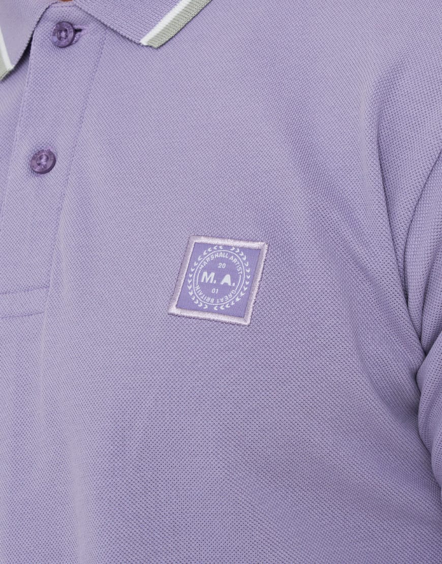 Marshall Artist Tipped Polo Shirt // Lavender