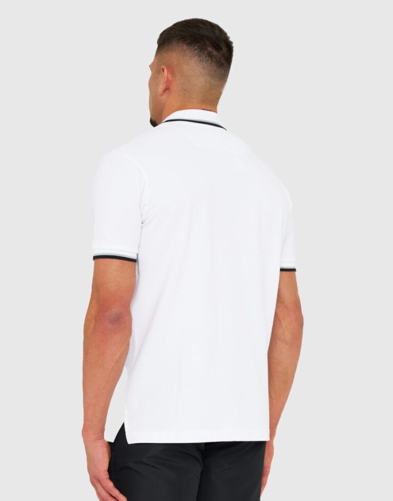 Marshall Artist Tipped Polo Shirt // White