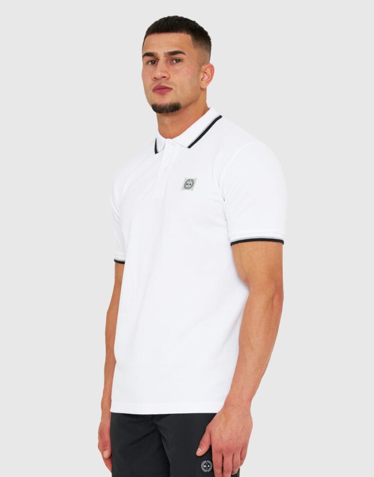 Marshall Artist Tipped Polo Shirt // White