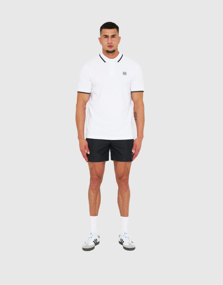 Marshall Artist Tipped Polo Shirt // White