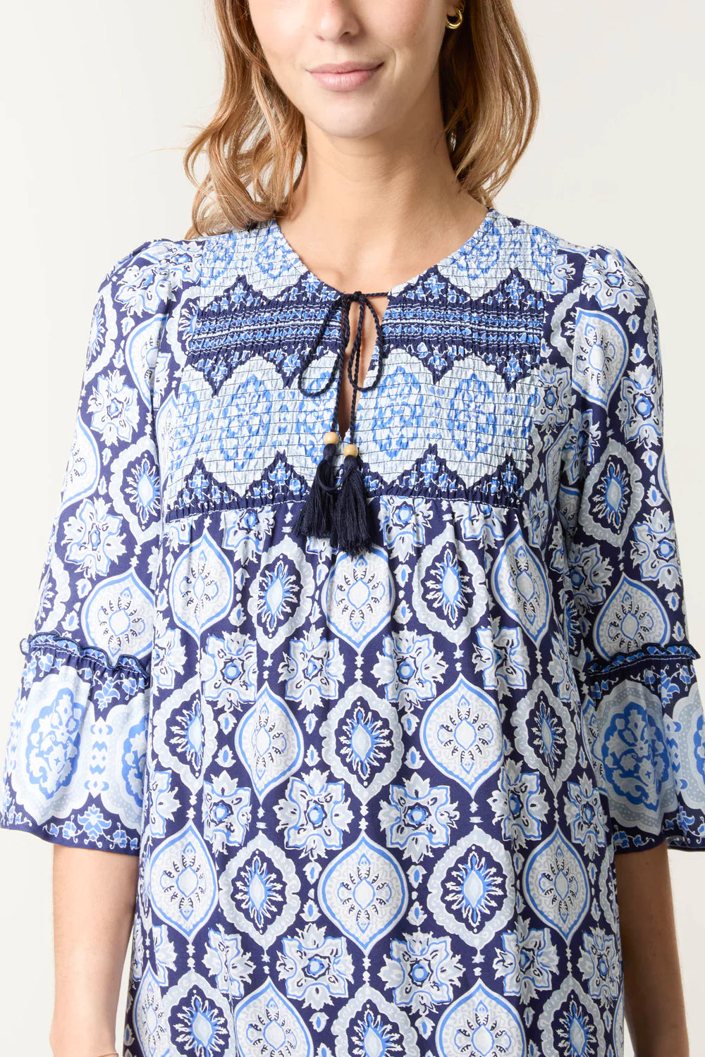 Nova of London Printed Tassels Smock Dress