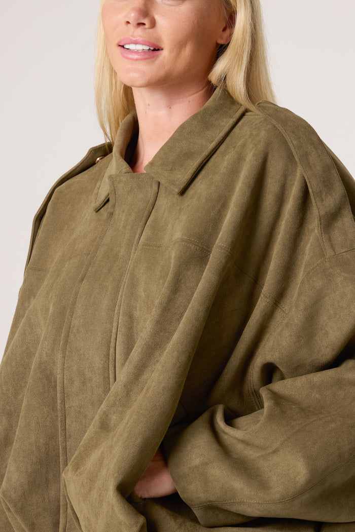 Nova of London Suede Puffball Bomber Jacket