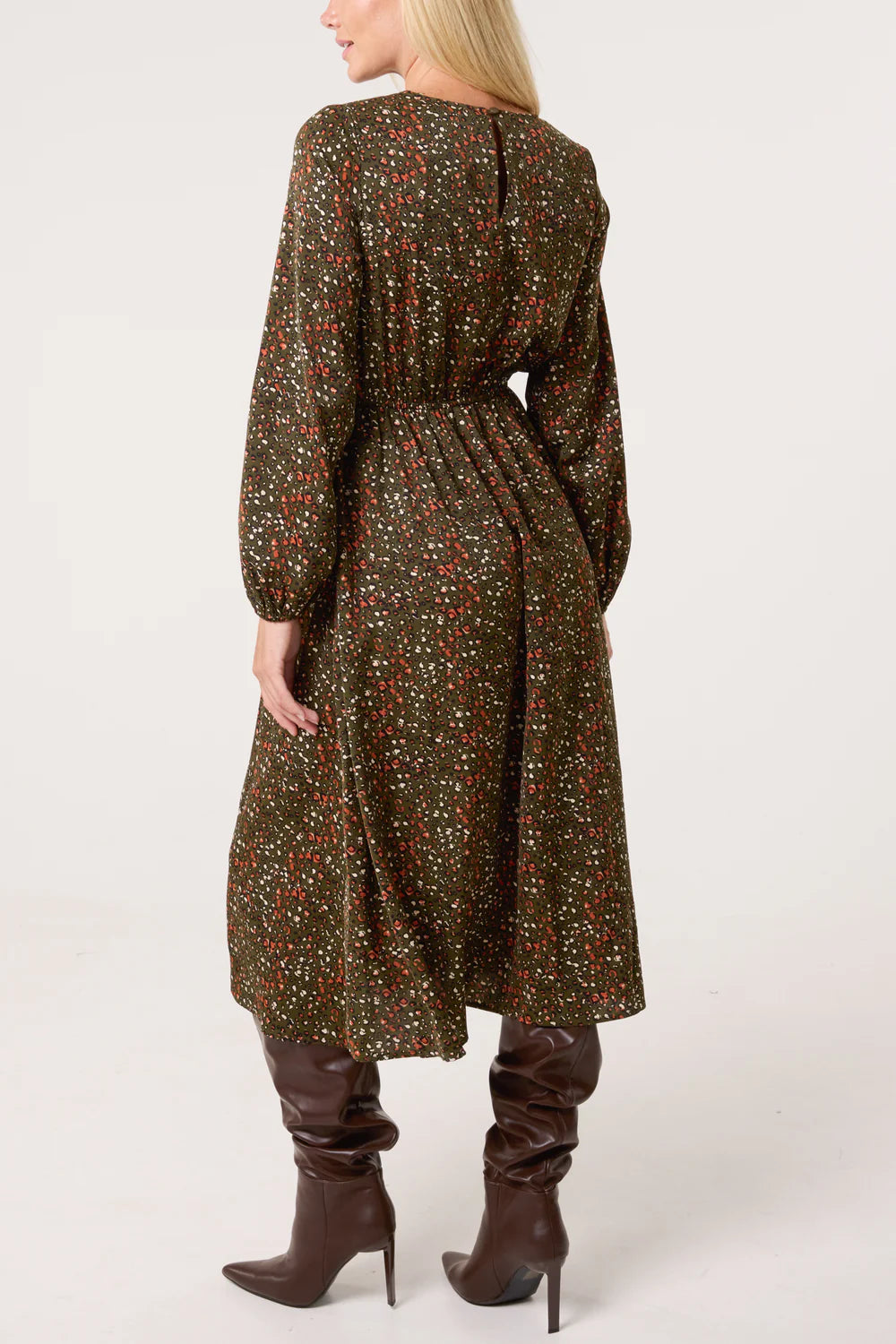 Nova of London Ditsy Animal Smock Midi Dress