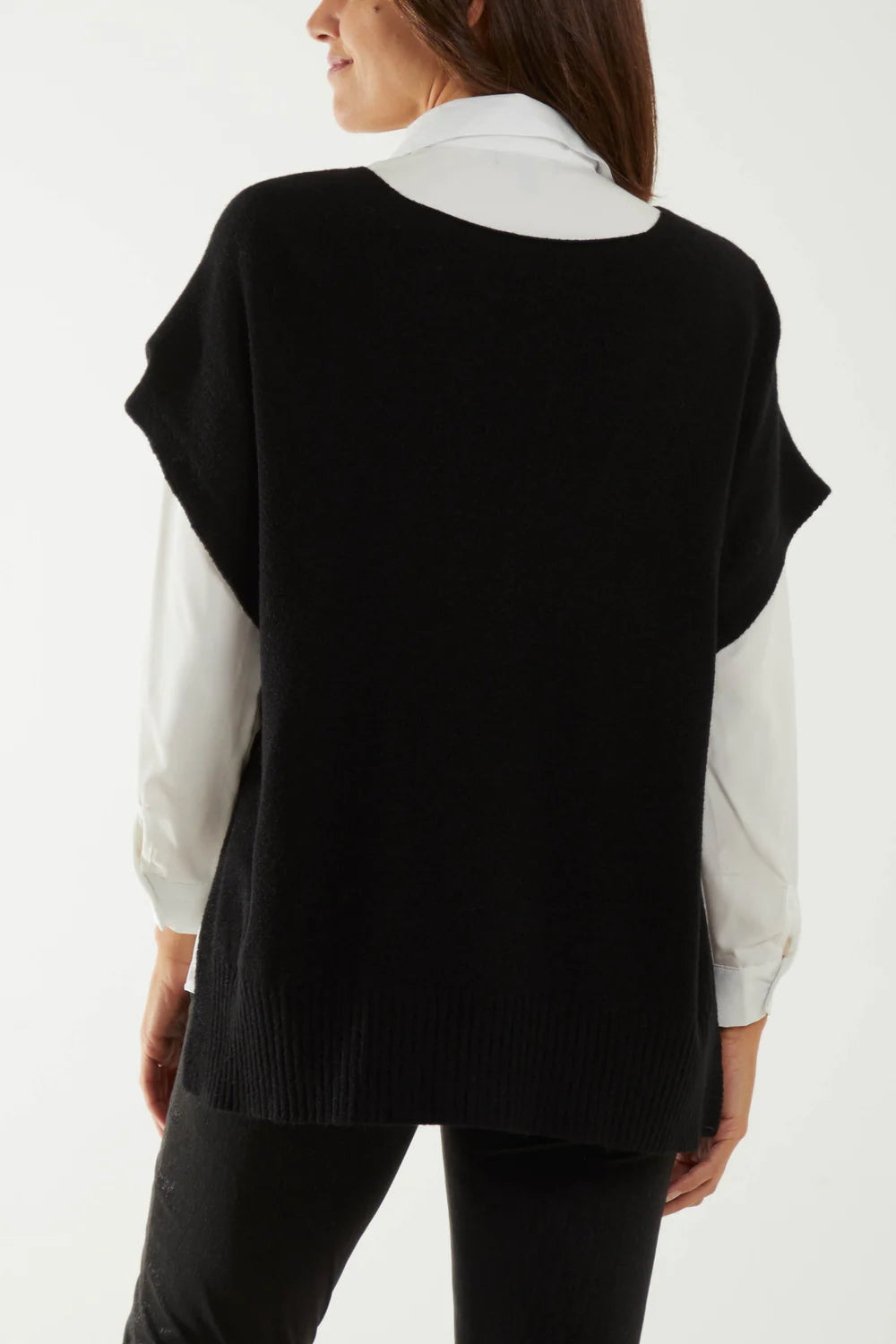 Nova of London V-Neck Side Split Knit Vest