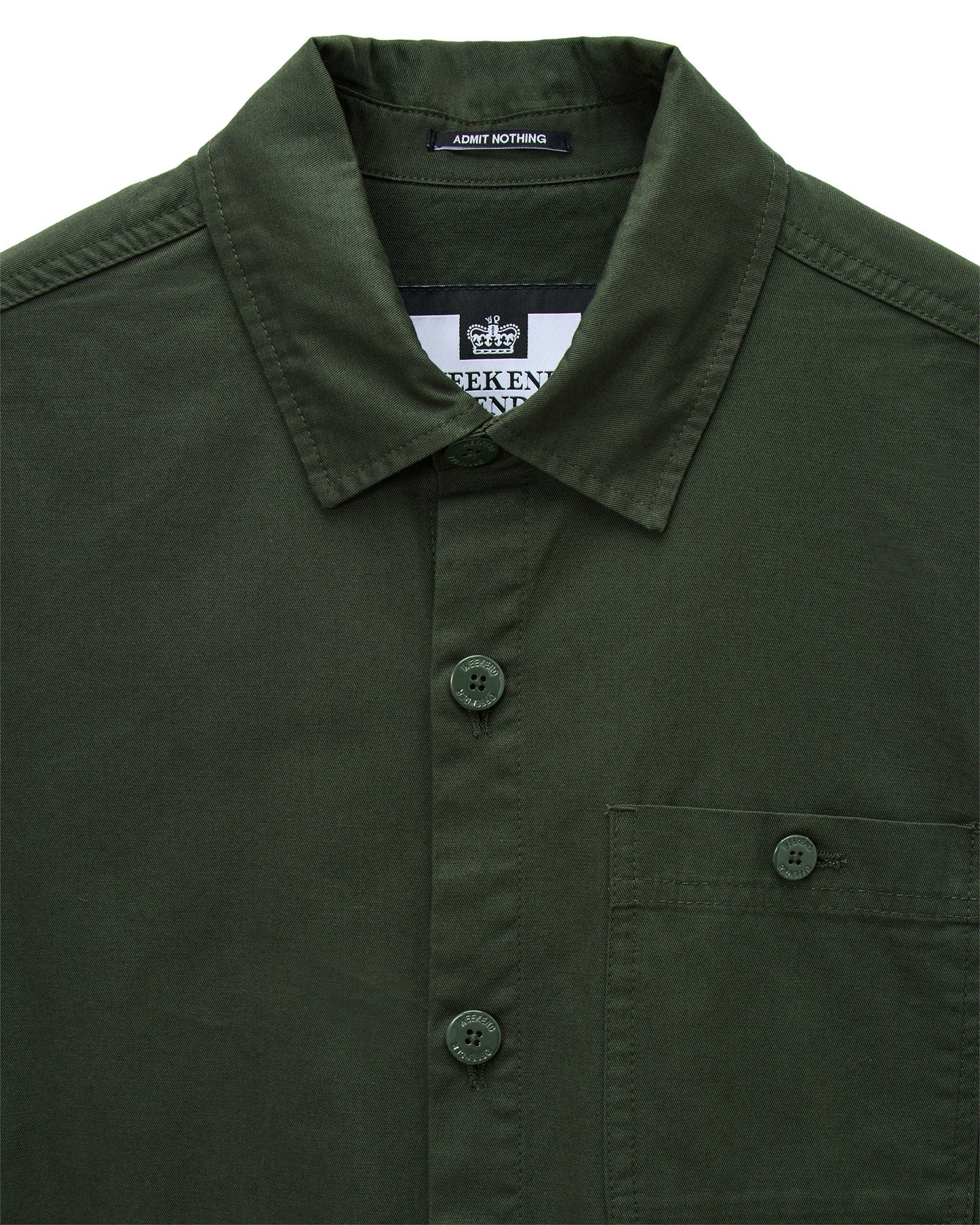 Weekend Offender Hynde Over-Shirt Black Forest Green