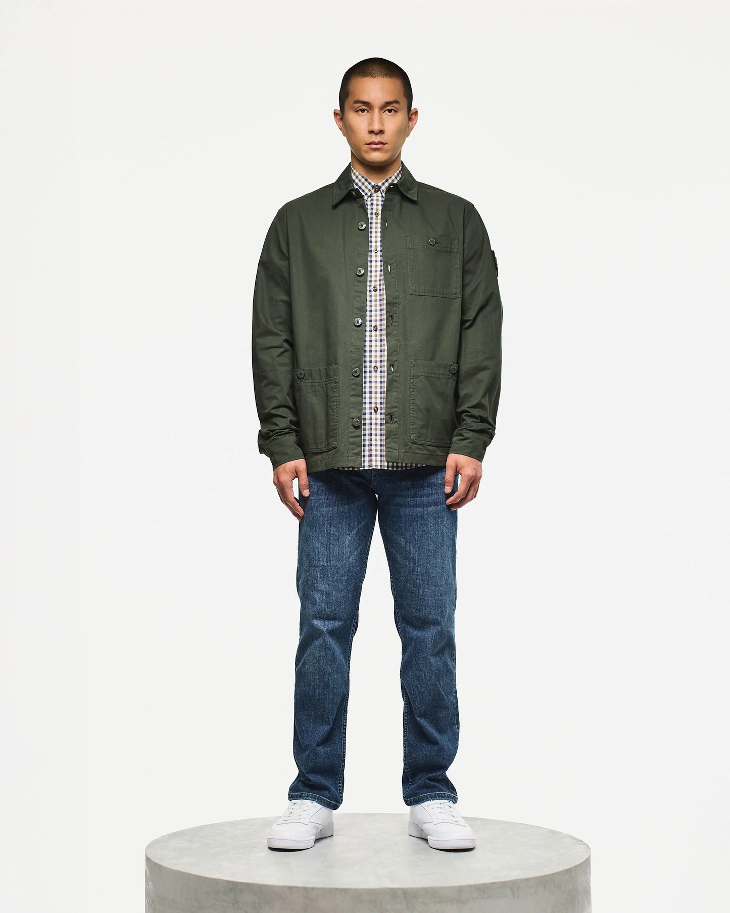 Weekend Offender Hynde Over-Shirt Black Forest Green